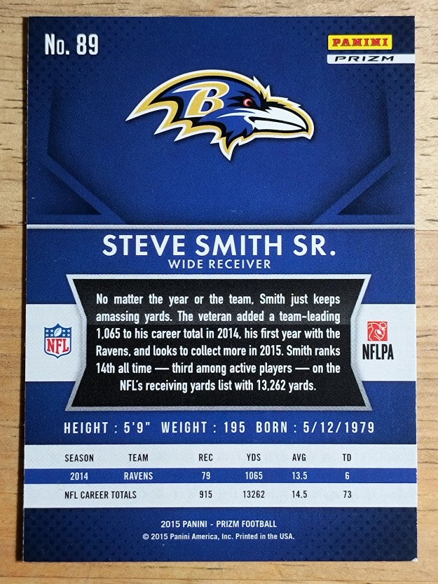 2015 Panini Prizm Prizms Red White and Blue #89 Steve Smith Sr.