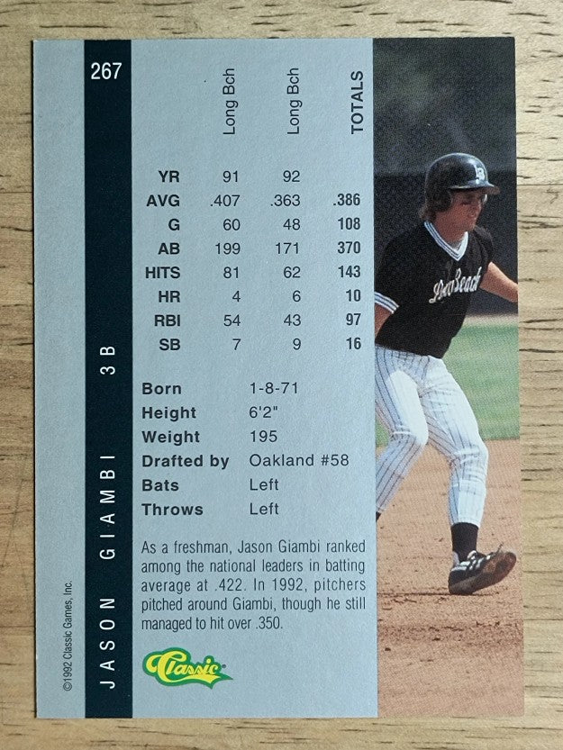 1992 Classic Four Sport #267 Jason Giambi