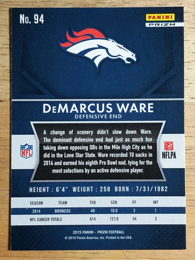 2015 Panini Prizm Prizms Red White and Blue #94 DeMarcus Ware