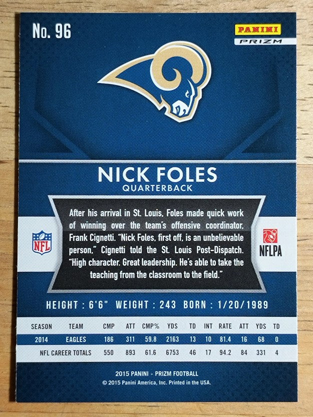 2015 Panini Prizm Prizms Red White and Blue #96 Nick Foles