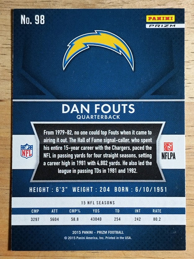 2015 Panini Prizm Prizms Red White and Blue #98 Dan Fouts
