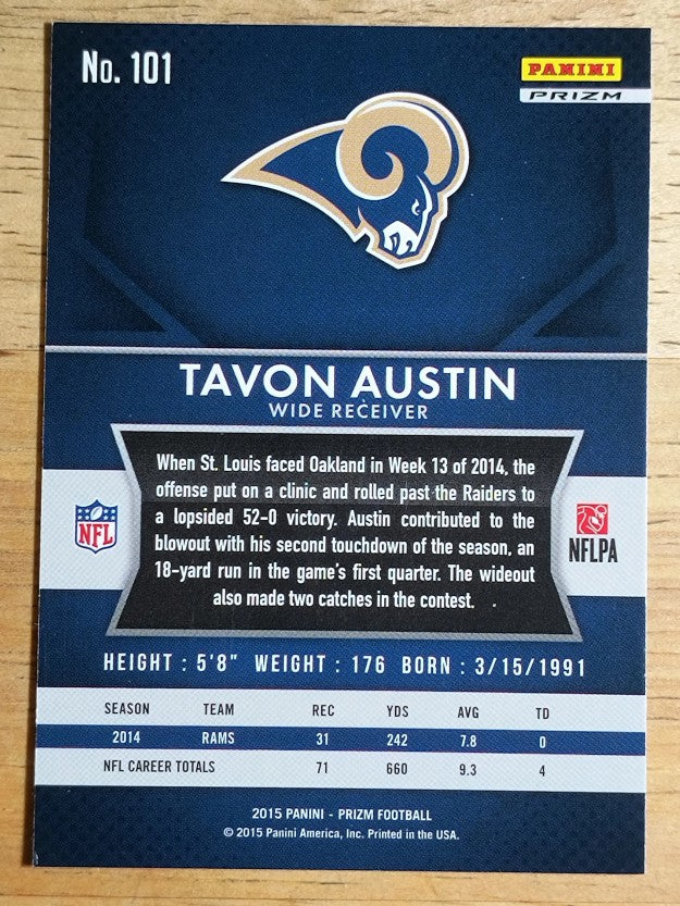 2015 Panini Prizm Prizms Red White and Blue #101 Tavon Austin