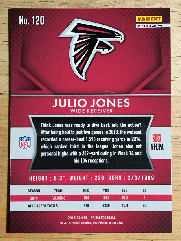 2015 Panini Prizm Prizms Red White and Blue #120 Julio Jones