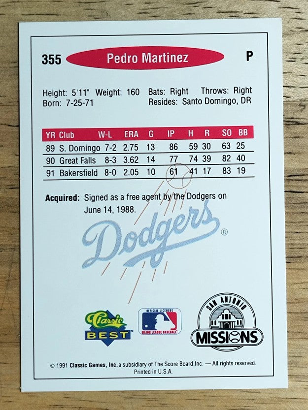 1991 Classic/Best #355 Pedro Martinez