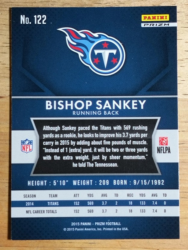 2015 Panini Prizm Prizms Red White and Blue #122 Bishop Sankey