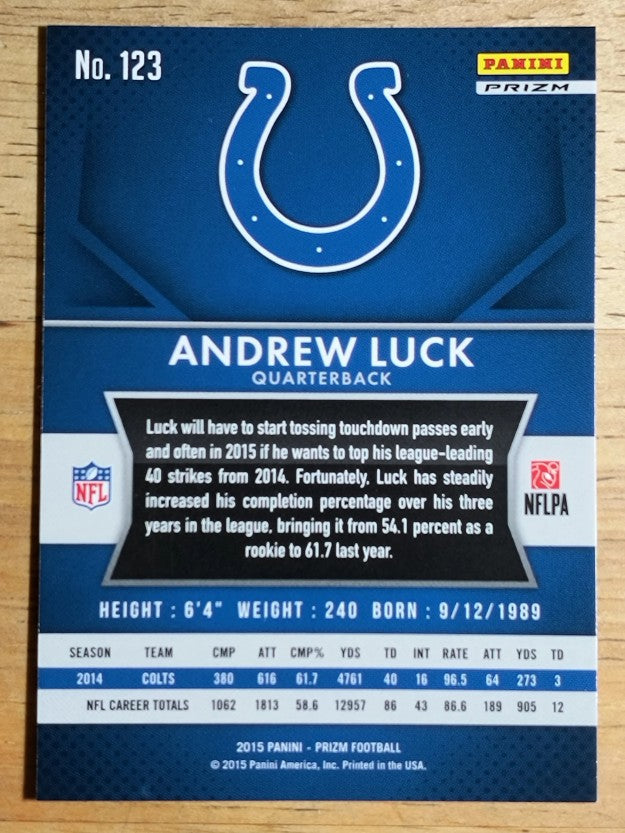 2015 Panini Prizm Prizms Red White and Blue #123 Andrew Luck