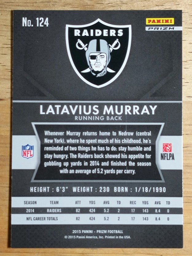 2015 Panini Prizm Prizms Red White and Blue #124 Latavius Murray