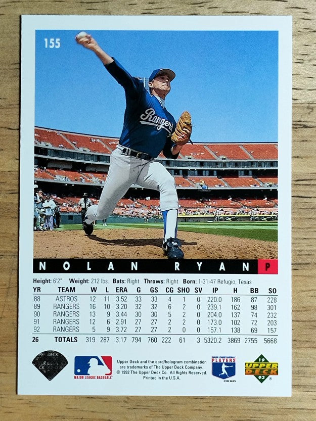 1993 Upper Deck #155 Nolan Ryan