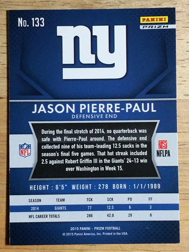 2015 Panini Prizm Prizms Red White and Blue #133 Jason Pierre-Paul