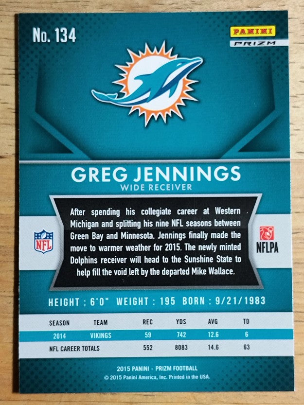 2015 Panini Prizm Prizms Red White and Blue #134 Greg Jennings