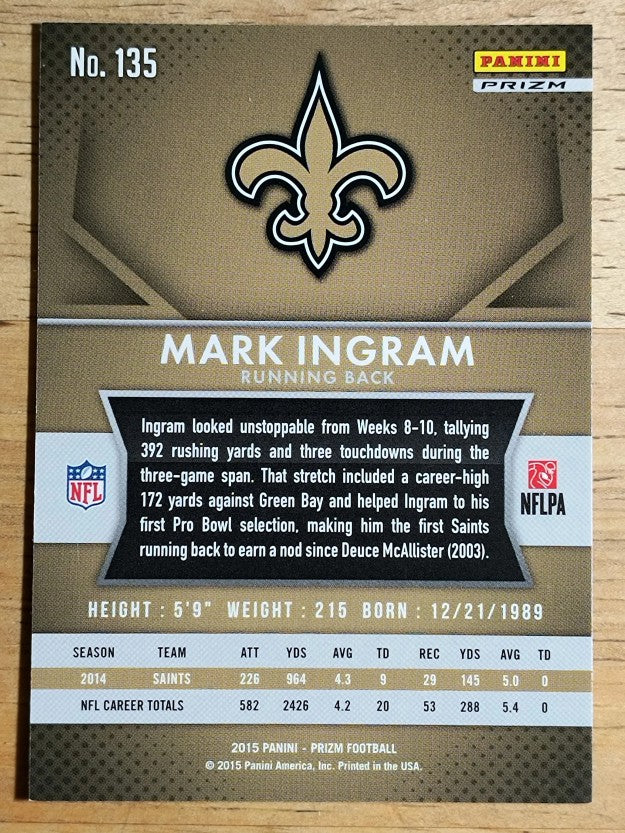 2015 Panini Prizm Prizms Red White and Blue #135 Mark Ingram