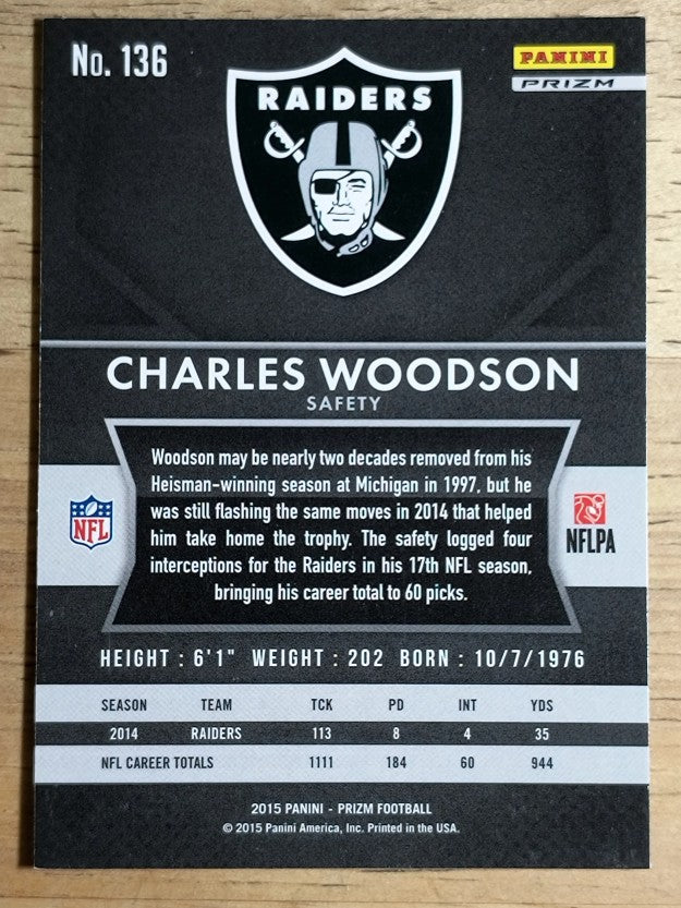 2015 Panini Prizm Prizms Red White and Blue #136 Charles Woodson