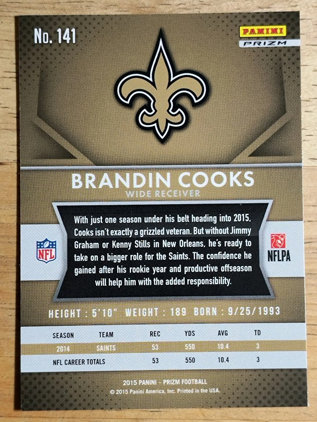 2015 Panini Prizm Prizms Red White and Blue #141 Brandin Cooks