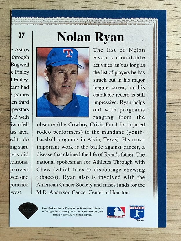 1993 Upper Deck #37 Nolan Ryan CH