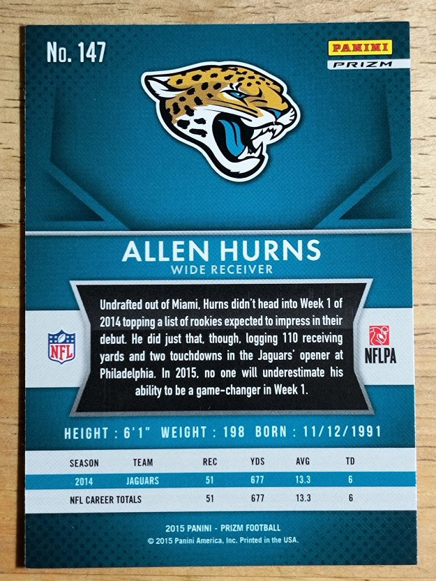 2015 Panini Prizm Prizms Red White and Blue #147 Allen Hurns