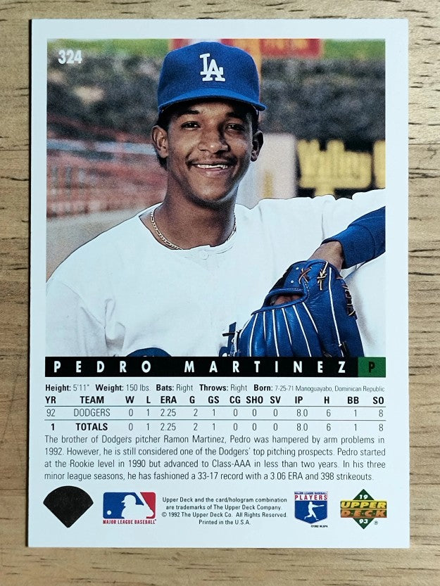 1993 Upper Deck #324 Pedro Martinez