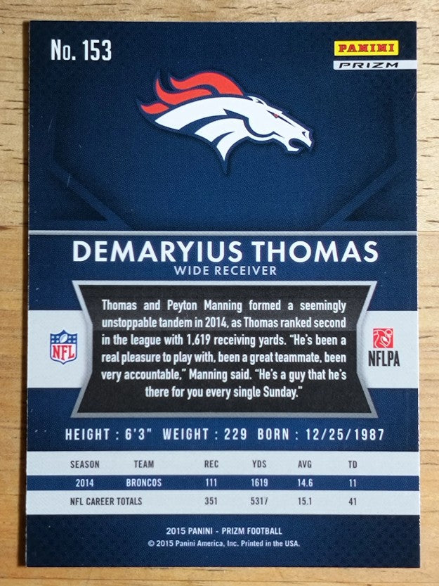 2015 Panini Prizm Prizms Red White and Blue #153 Demaryius Thomas