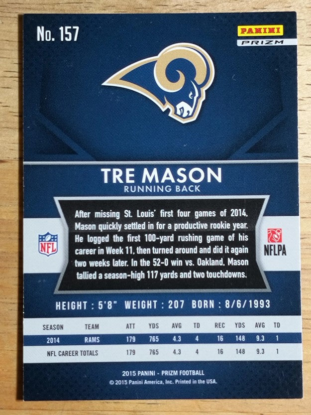 2015 Panini Prizm Prizms Red White and Blue #157 Tre Mason