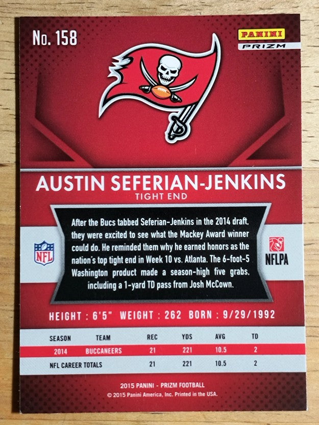 2015 Panini Prizm Prizms Red White and Blue #158 Austin Seferian-Jenkins