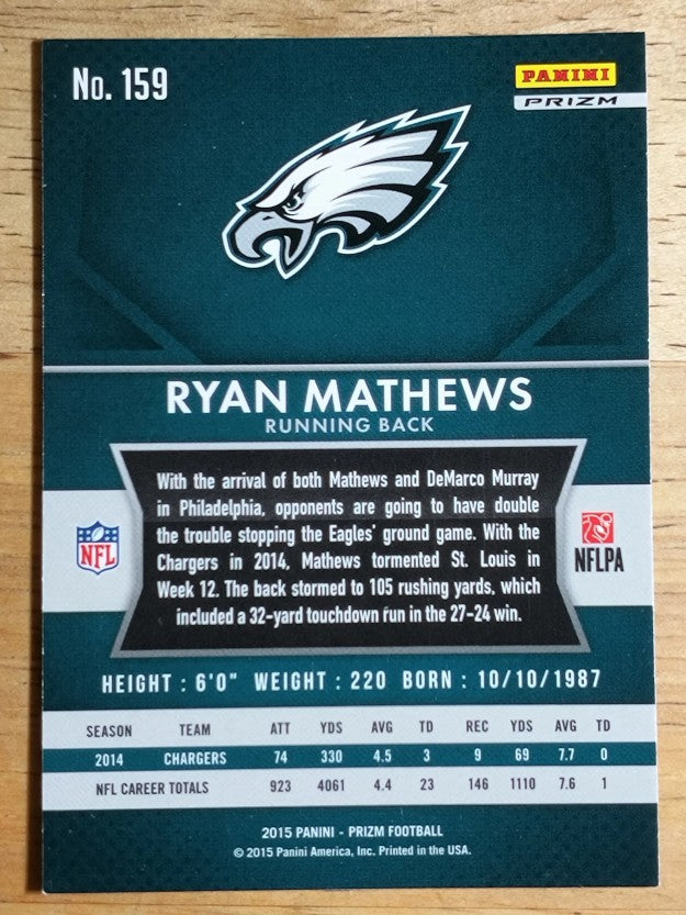 2015 Panini Prizm Prizms Red White and Blue #159 Ryan Mathews