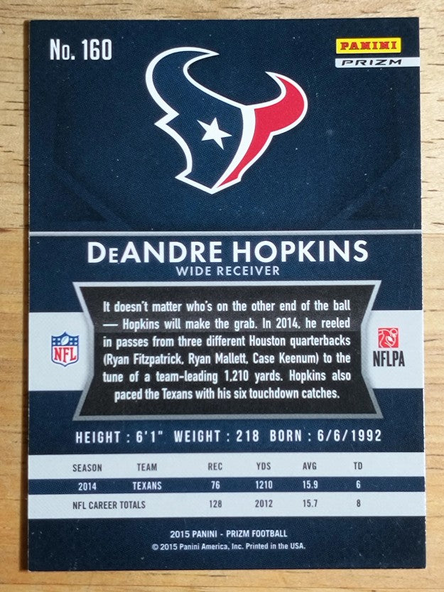 2015 Panini Prizm Prizms Red White and Blue #160 DeAndre Hopkins