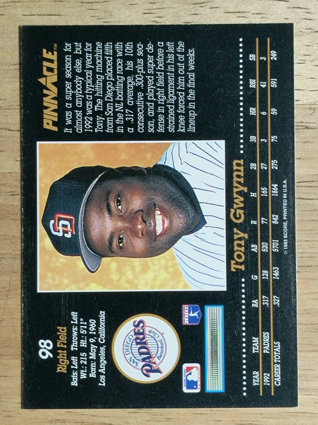 1993 Pinnacle #98 Tony Gwynn