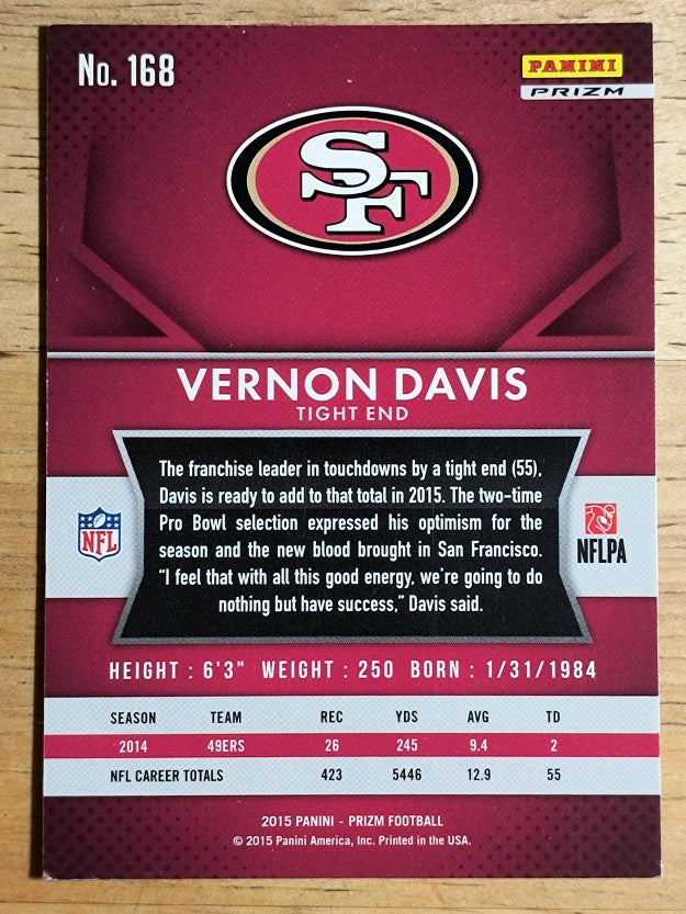 2015 Panini Prizm Prizms Red White and Blue #168 Vernon Davis