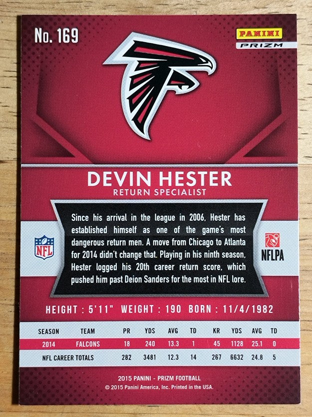2015 Panini Prizm Prizms Red White and Blue #169 Devin Hester
