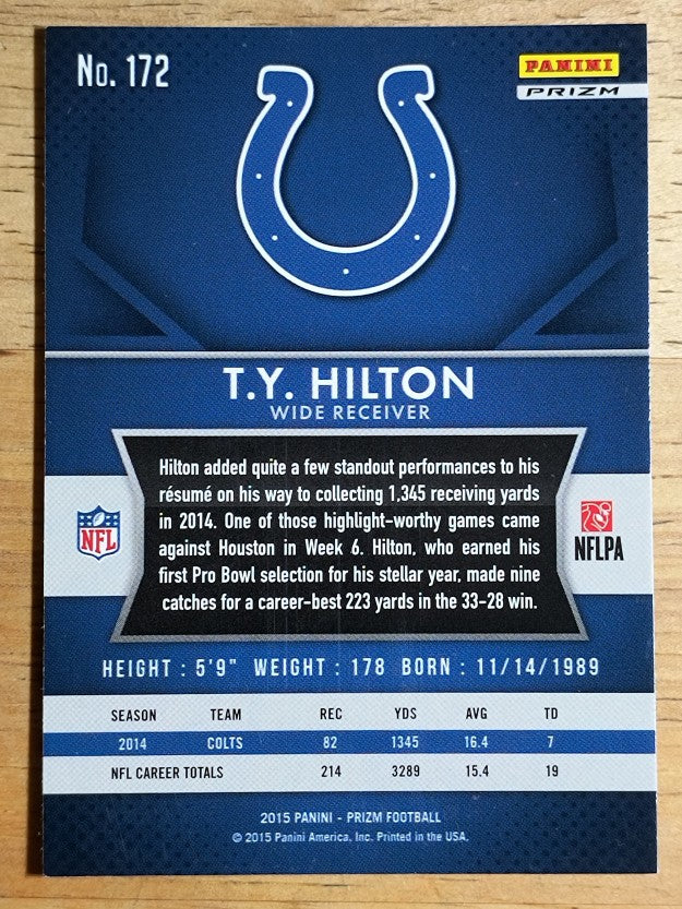 2015 Panini Prizm Prizms Red White and Blue #172 T.Y. Hilton