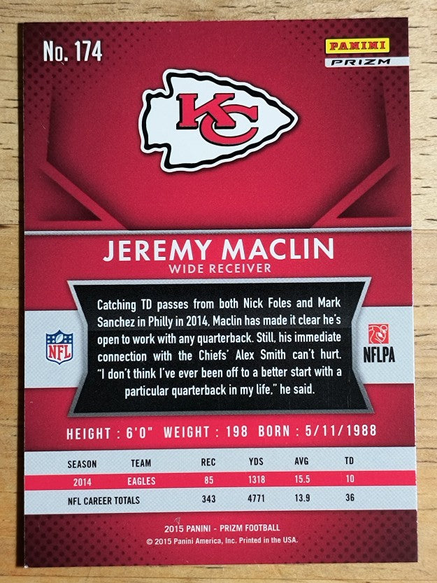 2015 Panini Prizm Prizms Red White and Blue #174 Jeremy Maclin