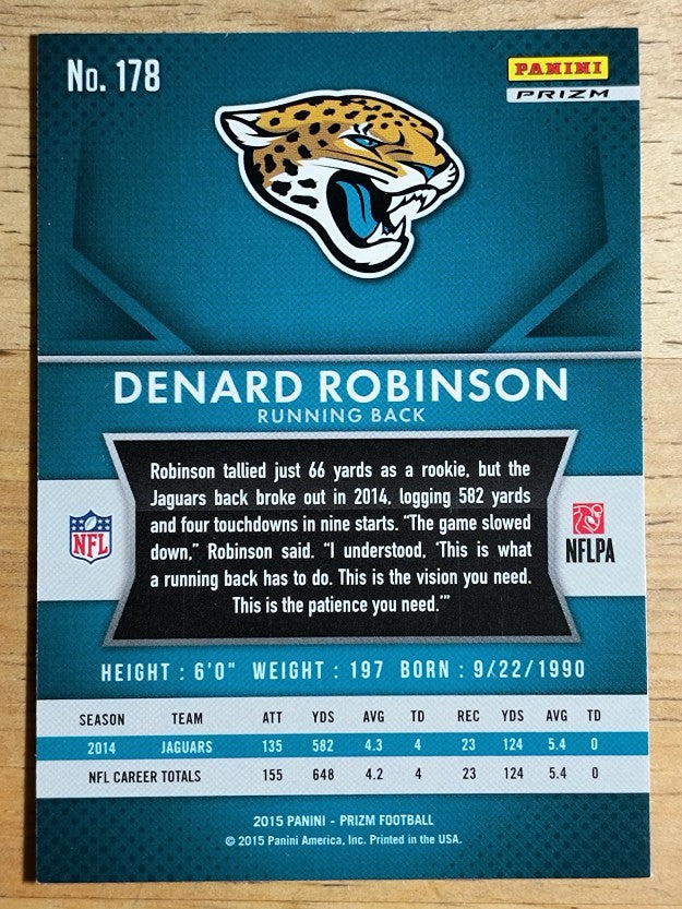 2015 Panini Prizm Prizms Red White and Blue #178 Denard Robinson