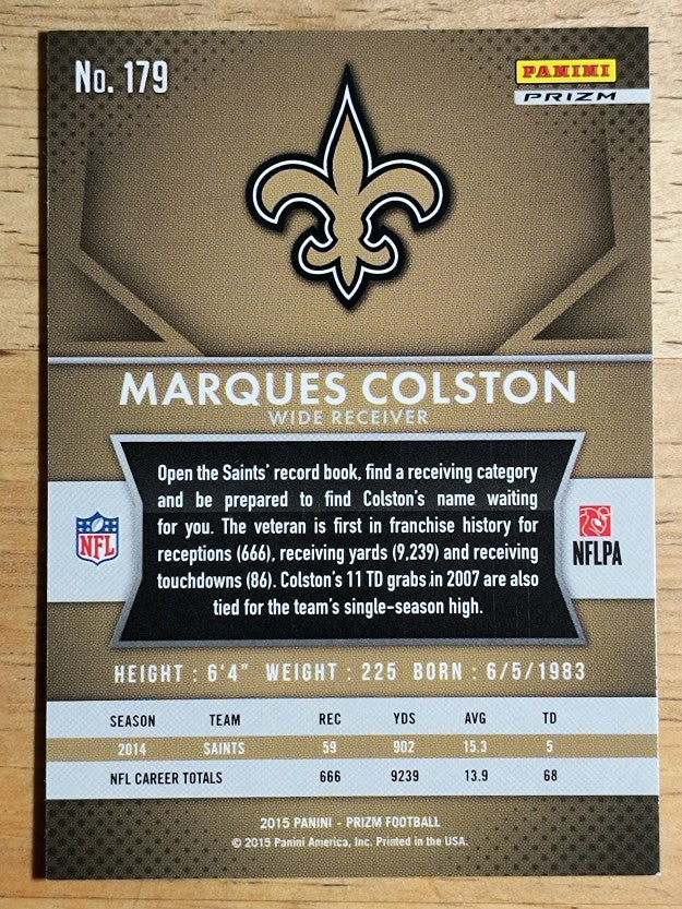 2015 Panini Prizm Prizms Red White and Blue #179 Marques Colston