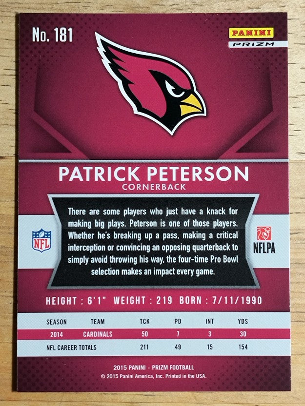2015 Panini Prizm Prizms Red White and Blue #181 Patrick Peterson