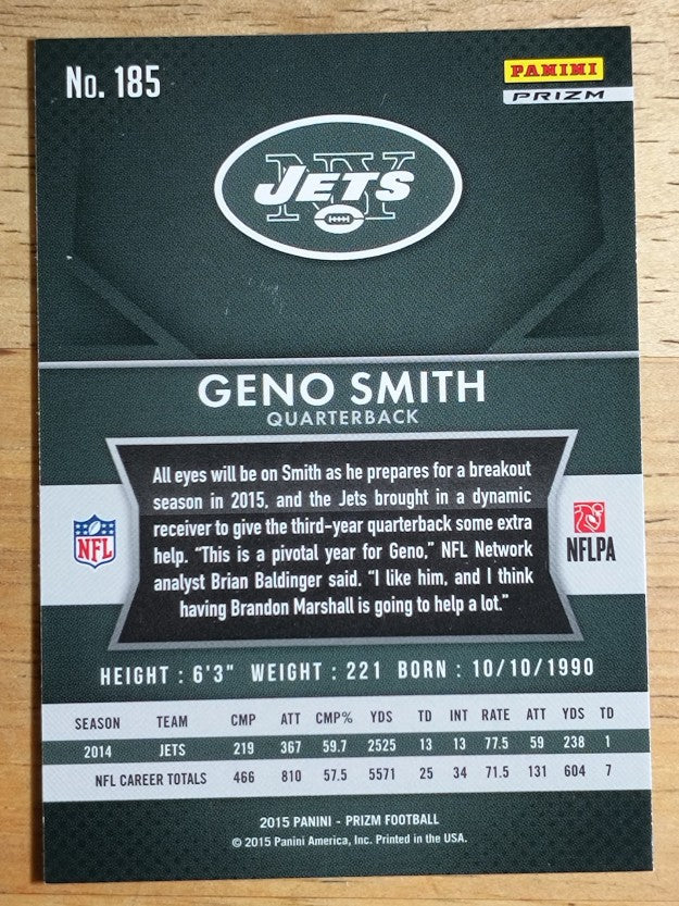 2015 Panini Prizm Prizms Red White and Blue #185 Geno Smith