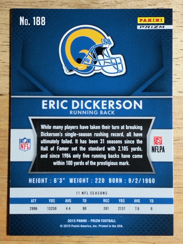 2015 Panini Prizm Prizms Red White and Blue #188 Eric Dickerson