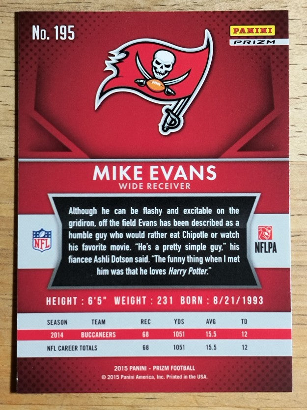 2015 Panini Prizm Prizms Red White and Blue #195 Mike Evans