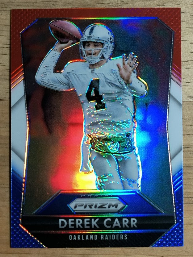 2015 Panini Prizm Prizms Red White and Blue #196 Derek Carr