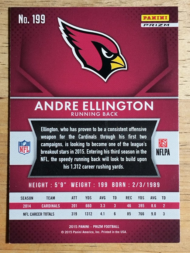 2015 Panini Prizm Prizms Red White and Blue #199 Andre Ellington