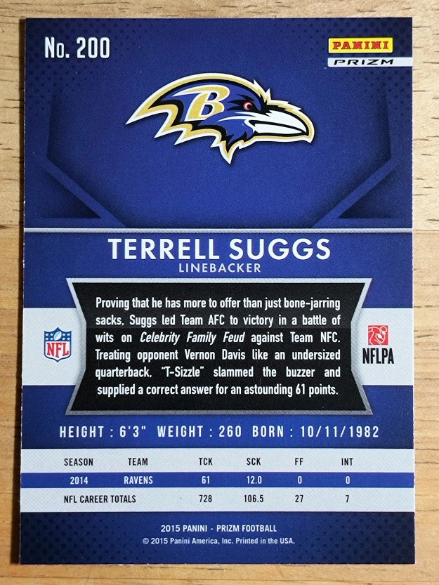 2015 Panini Prizm Prizms Red White and Blue #200 Terrell Suggs