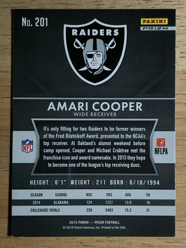 2015 Panini Prizm Prizms Red White and Blue #201 Amari Cooper