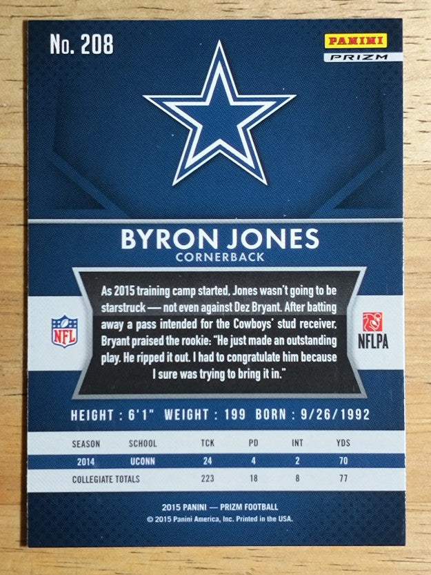 2015 Panini Prizm Prizms Red White and Blue #208 Byron Jones