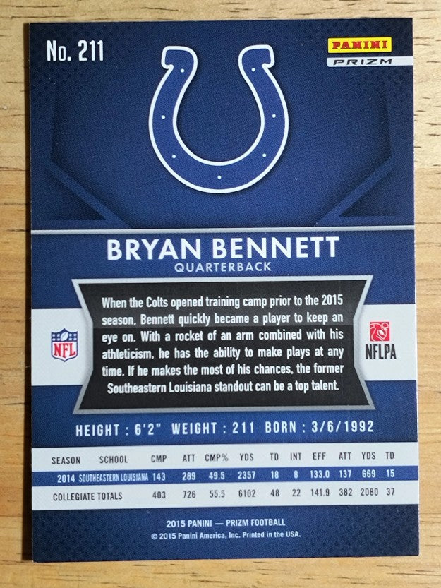 2015 Panini Prizm Prizms Red White and Blue #211 Bryan Bennett