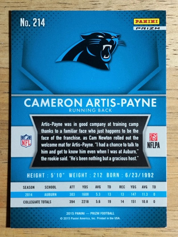 2015 Panini Prizm Prizms Red White and Blue #214 Cameron Artis-Payne