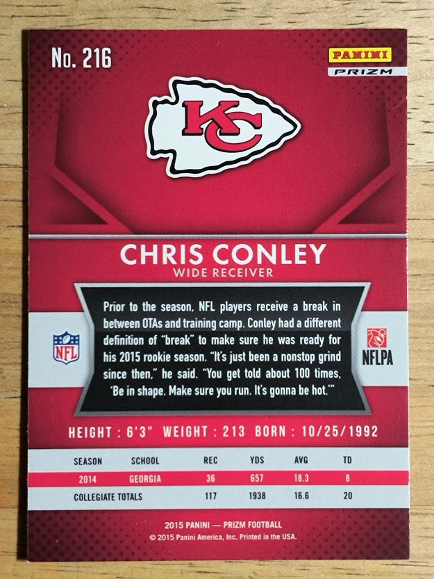 2015 Panini Prizm Prizms Red White and Blue #216 Chris Conley