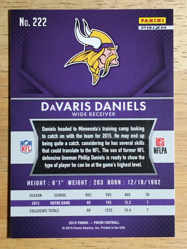 2015 Panini Prizm Prizms Red White and Blue #222 DaVaris Daniels
