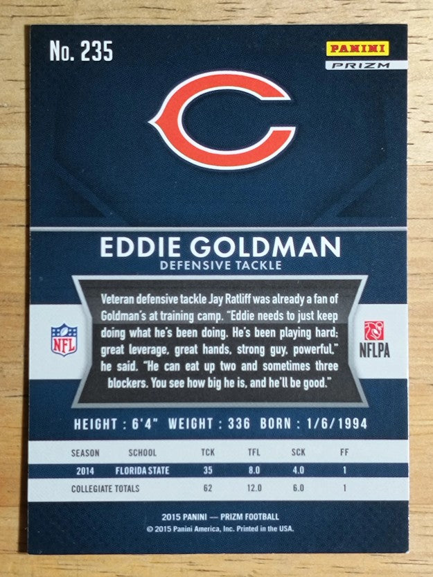 2015 Panini Prizm Prizms Red White and Blue #235 Eddie Goldman