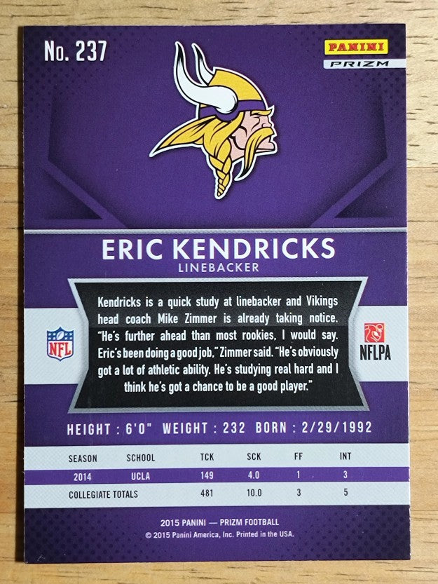 2015 Panini Prizm Prizms Red White and Blue #237 Eric Kendricks