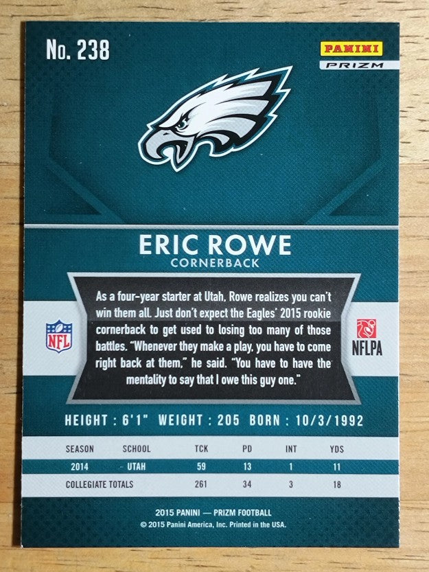 2015 Panini Prizm Prizms Red White and Blue #238 Eric Rowe