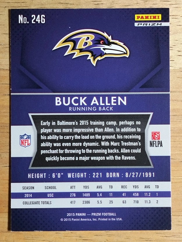 2015 Panini Prizm Prizms Red White and Blue #246 Buck Allen