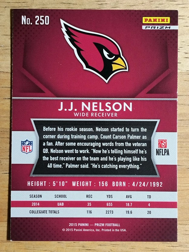 2015 Panini Prizm Prizms Red White and Blue #250 J.J. Nelson